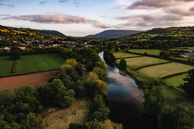 aerial photography crickhowell wales
