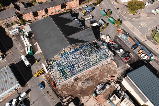 construction aerial photography wales