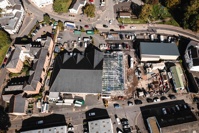 construction aerial photography south wales