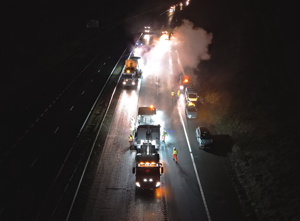 civil-engineering-drone-m4 civil engineering road surfacing M4 Cardiff drone photography