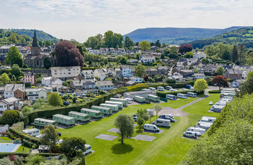crickihowell-aerial-picture crickhowell caravan park