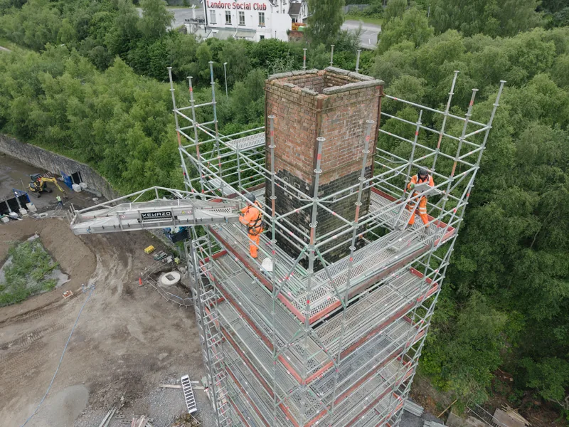 aerial of scaffolding
